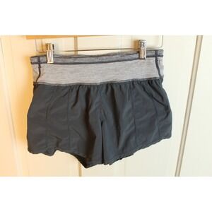 Lululemon Women Size 4 Gray Running Shorts Liner Zipper Pocket